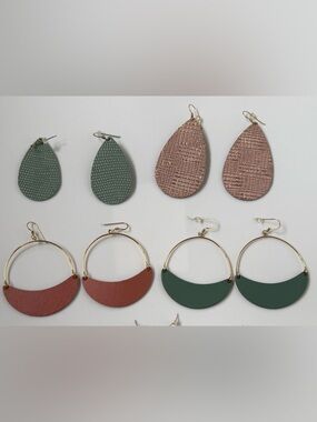 Nickel and Suede Lot of 4 Earrings